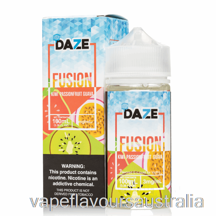 Vape Flavours Australia ICED Kiwi Passionfruit Guava - 7 Daze Fusion - 100mL 6mg